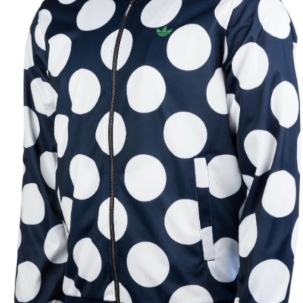 Adidas jacket. Navy blue with white dots